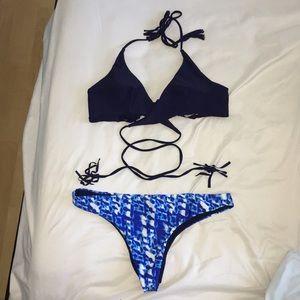 navy blue bikini set